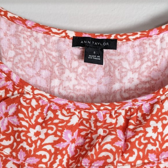 New! Ann Taylor 100% Cotton Ruffle Neck Maxi Dress sz S - Picture 7 of 8